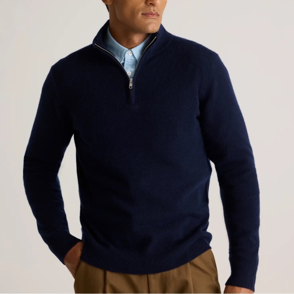 Mens quince cashmere quarter Zip Sweater